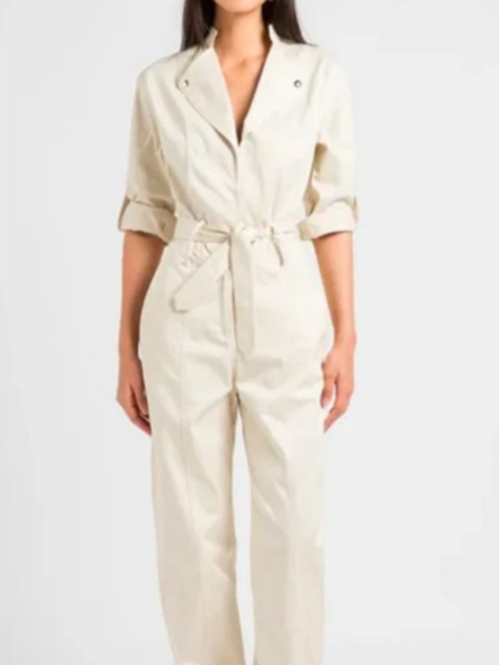 IRO Cream Utility Tie-Waist Jumpsuit